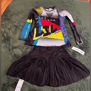 NWT S Lucky in Love Tennis Set top & Skort Bethanie Mattek Sands skirt pleated